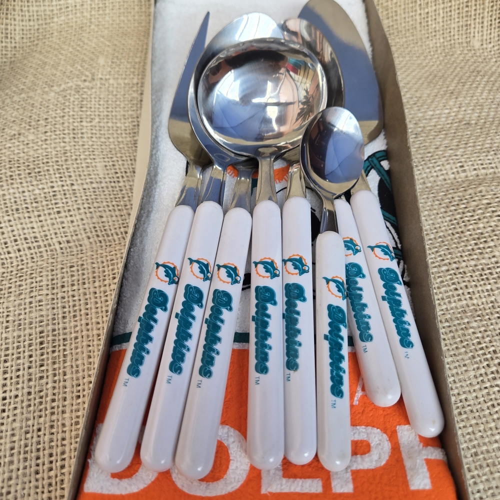 Rare Miami Dolphins Party Cutlery Set - White
